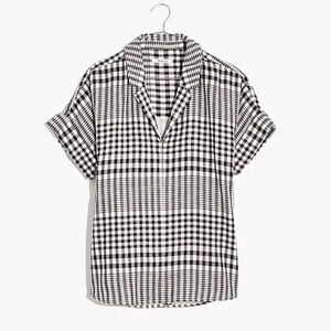 Madewell Double-Faced Hayden Popover Top in Breeney Plaid